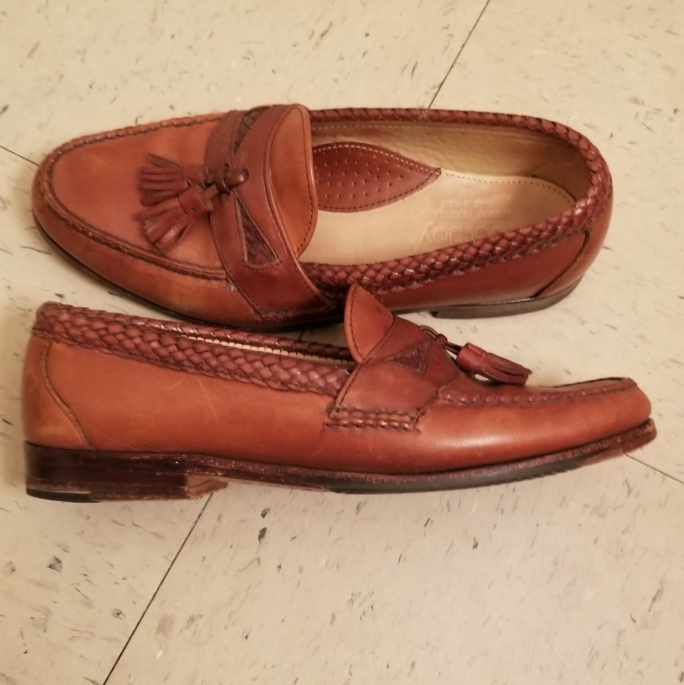 FOOTJOY HAND SEWN LEATHER LOAFERS MADE IN USA SIZE 8 GOOD CONDITION HIGH QUALITY - Picture 3 of 5